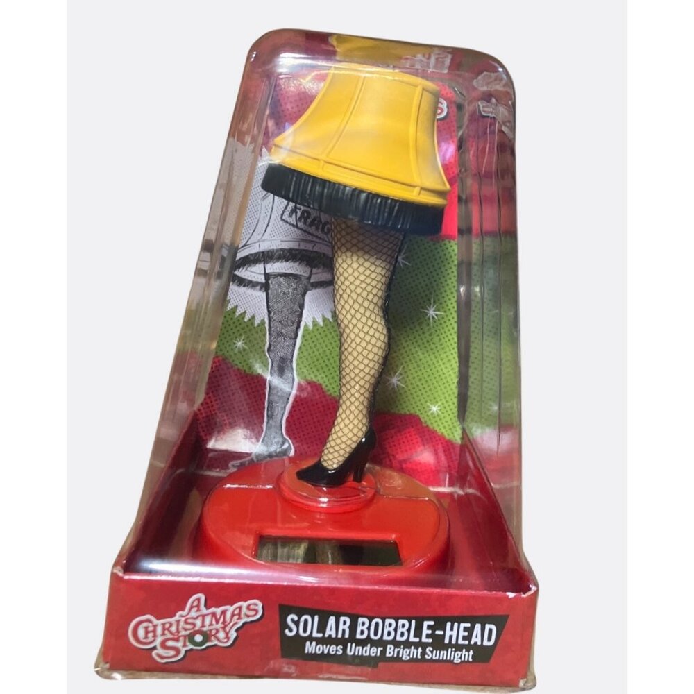 A Christmas Story Leg Lamp Solar Bobble-Head Decoration Moves Under Sunlight